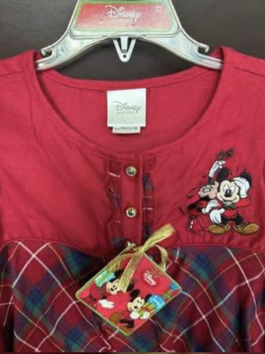 Girls Disney Store Christmas Pajama Dress NEW