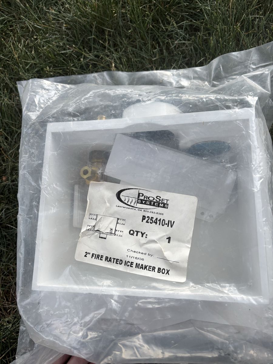 2 inch icemaker box, fire rated