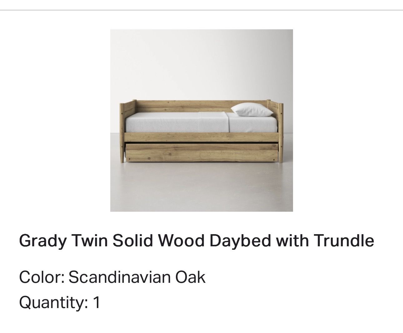 Grady Twin Solid Wood Daybed with Trundle - Scandinavian Oak