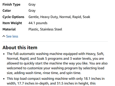 COMFEE' Portable Washing Machine 0.9 cu.ft Compact Washer with LED Display