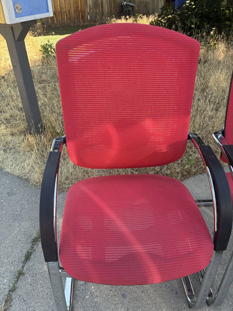 Red office chairs