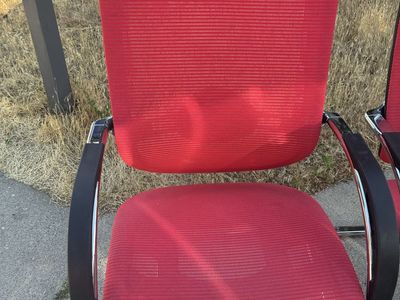 Red office chairs