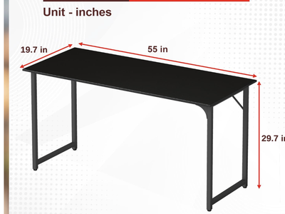 New in Box 55 Inch Computer Desk, Large Office Desk, Metal Frame Writing Table