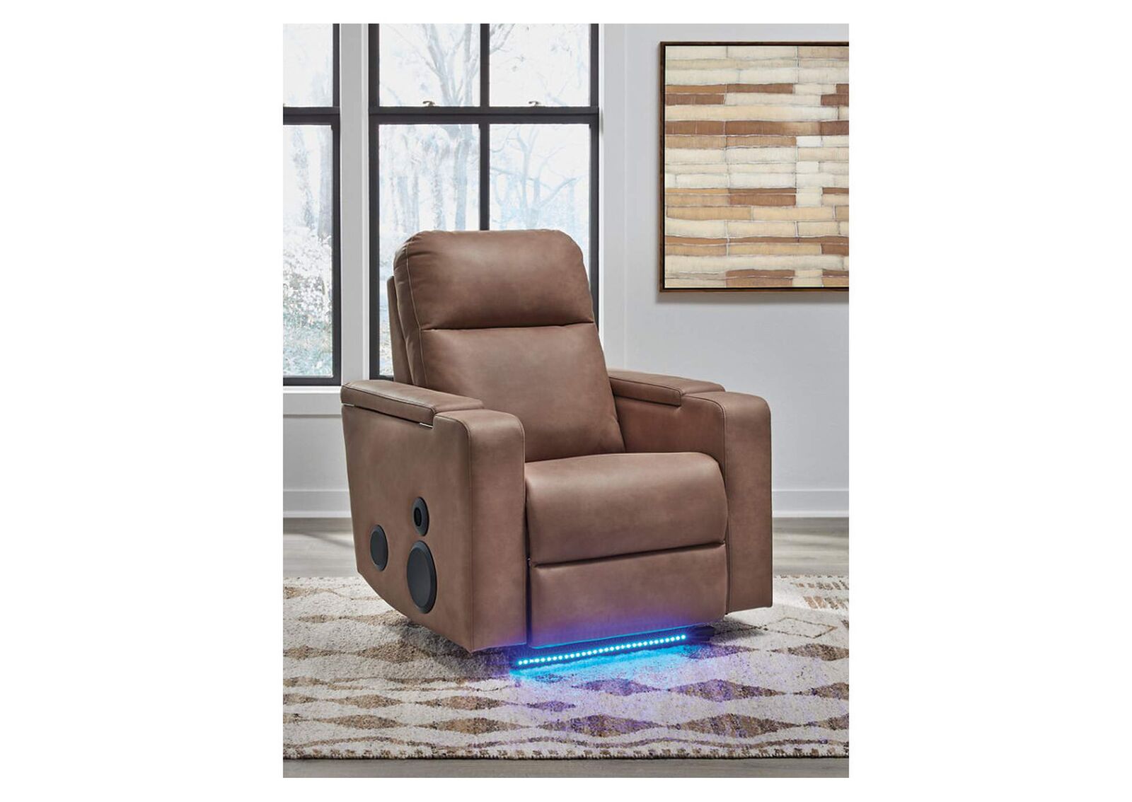 Lorrenton Auto-Rocker Power Recliner w/ Audio System - Living Room Furniture - Action Home Furniture