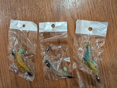 3-Pack Lifelike Luminous Shrimp Fishing Lures, Glow-in-Dark Soft Baits