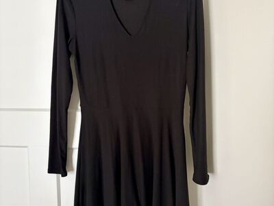 Black Long Sleeve Fit & Flare Dress