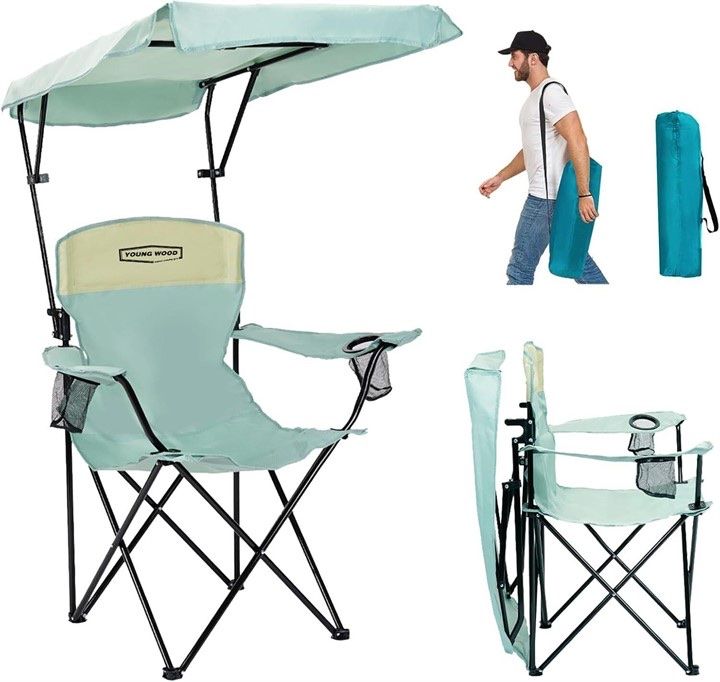 OBO Young Wood Camping Chair with Canopy New