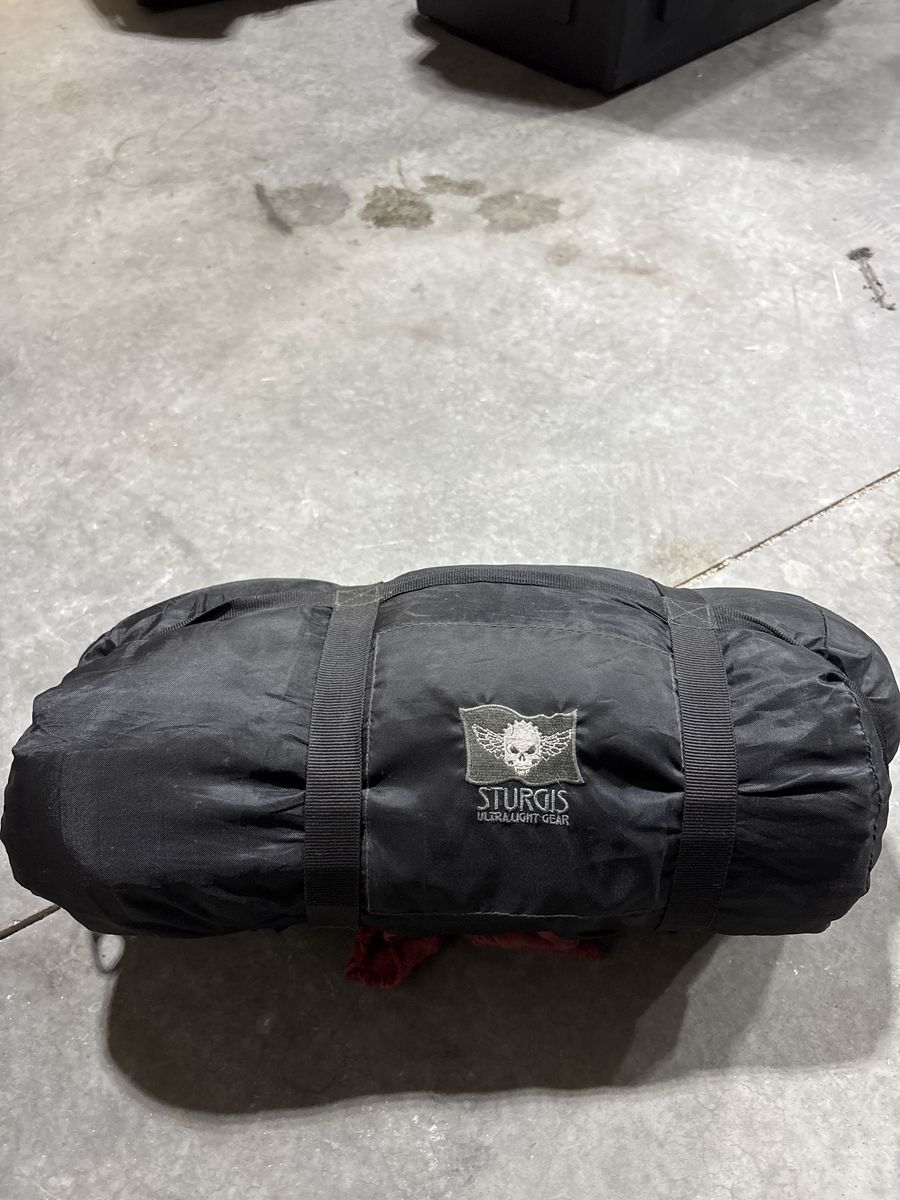 Sturgis Ultralight 3 man tent with 13” poles and Compression Sack/Stuf.  For a short pack length