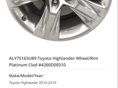 Four Toyota wheels (2019 Highlander)