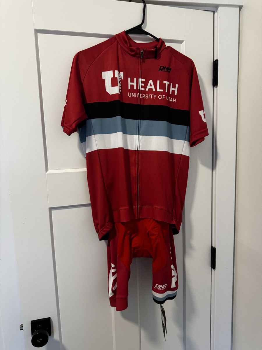 DNA Cycling University of Utah Health Jersey, Bibs, and Socks Set (Large)