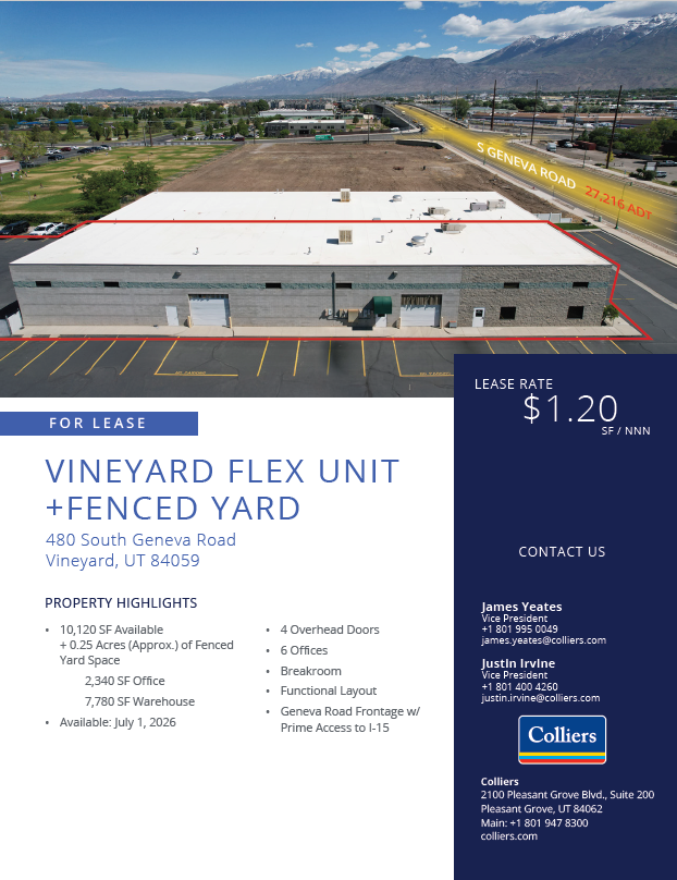 Vineyard Flex/Warehouse Space with Fenced Yard - 10,120 SF