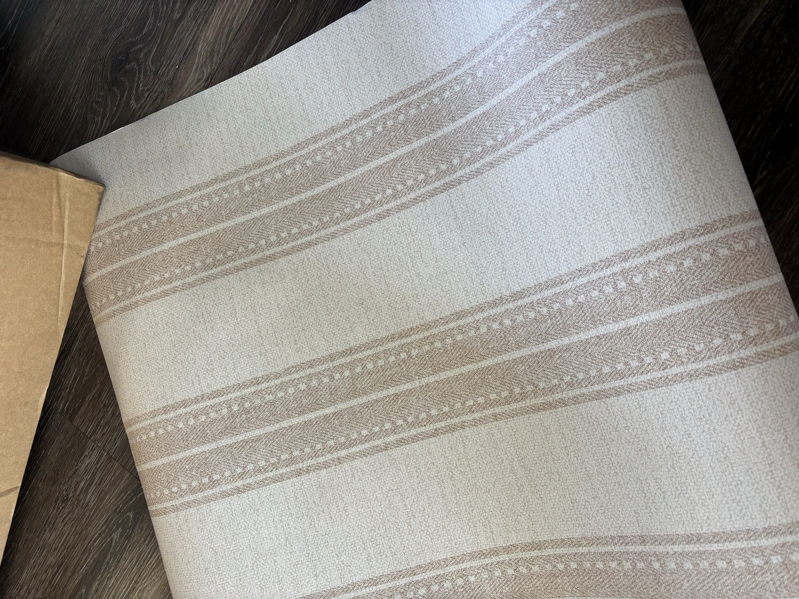 Coral Woven Fabric Inspired Stripes Wallpaper