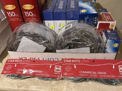 Large Lot of Holiday String Lights - Net, Icicle, Mini & Commercial Grade