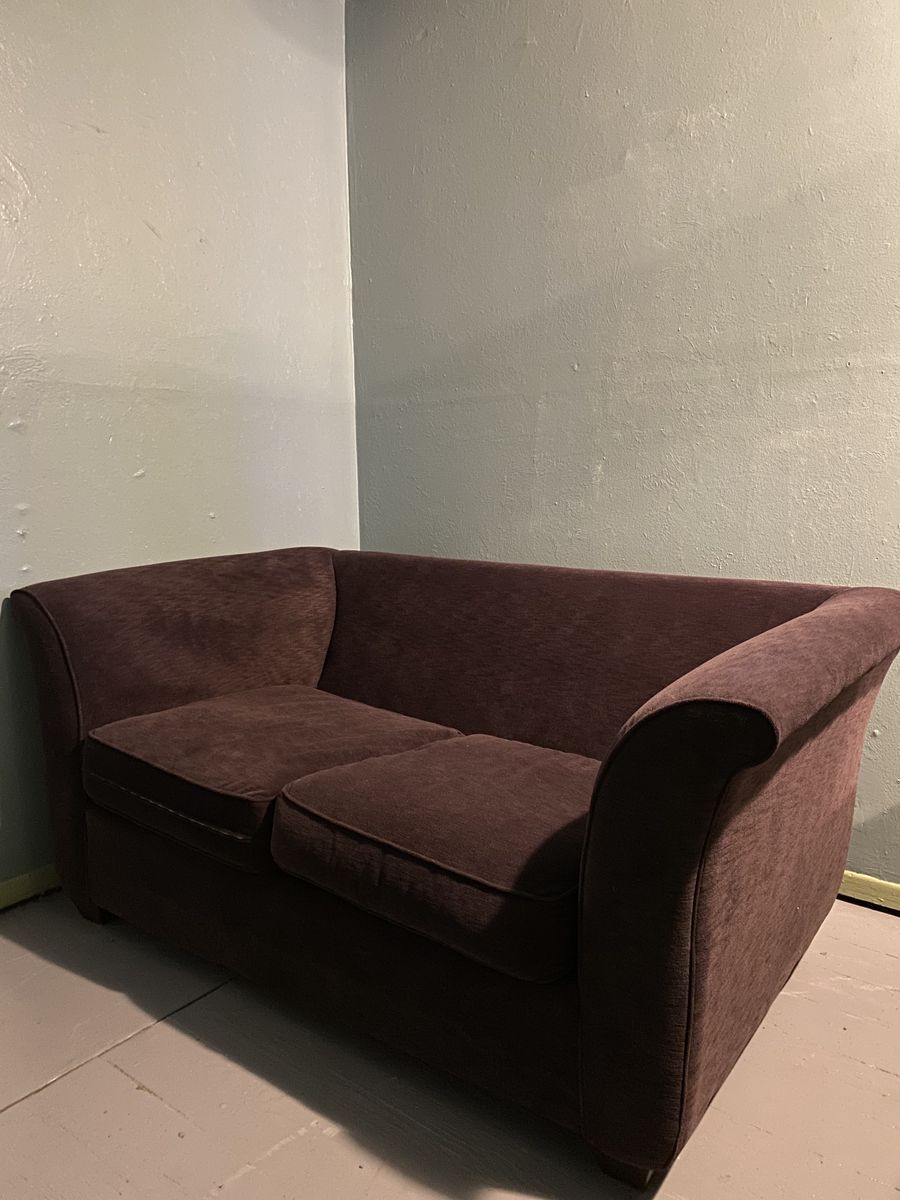 Deep Purple Microfiber Loveseat | Solid | 6ft Wide