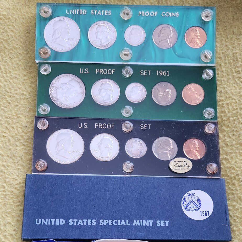 SILVER! 1957-1967 Proof Mint .50 quarter nickel di