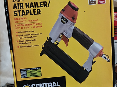 Central Pneumatic 2‑in‑1 Air Nailer/Stapler – Like New in Box