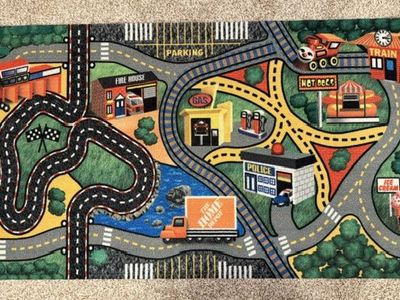 Kids Car Rug Road Playmat City Life Map for Toy Cars 36" x 60" (3' x 5')