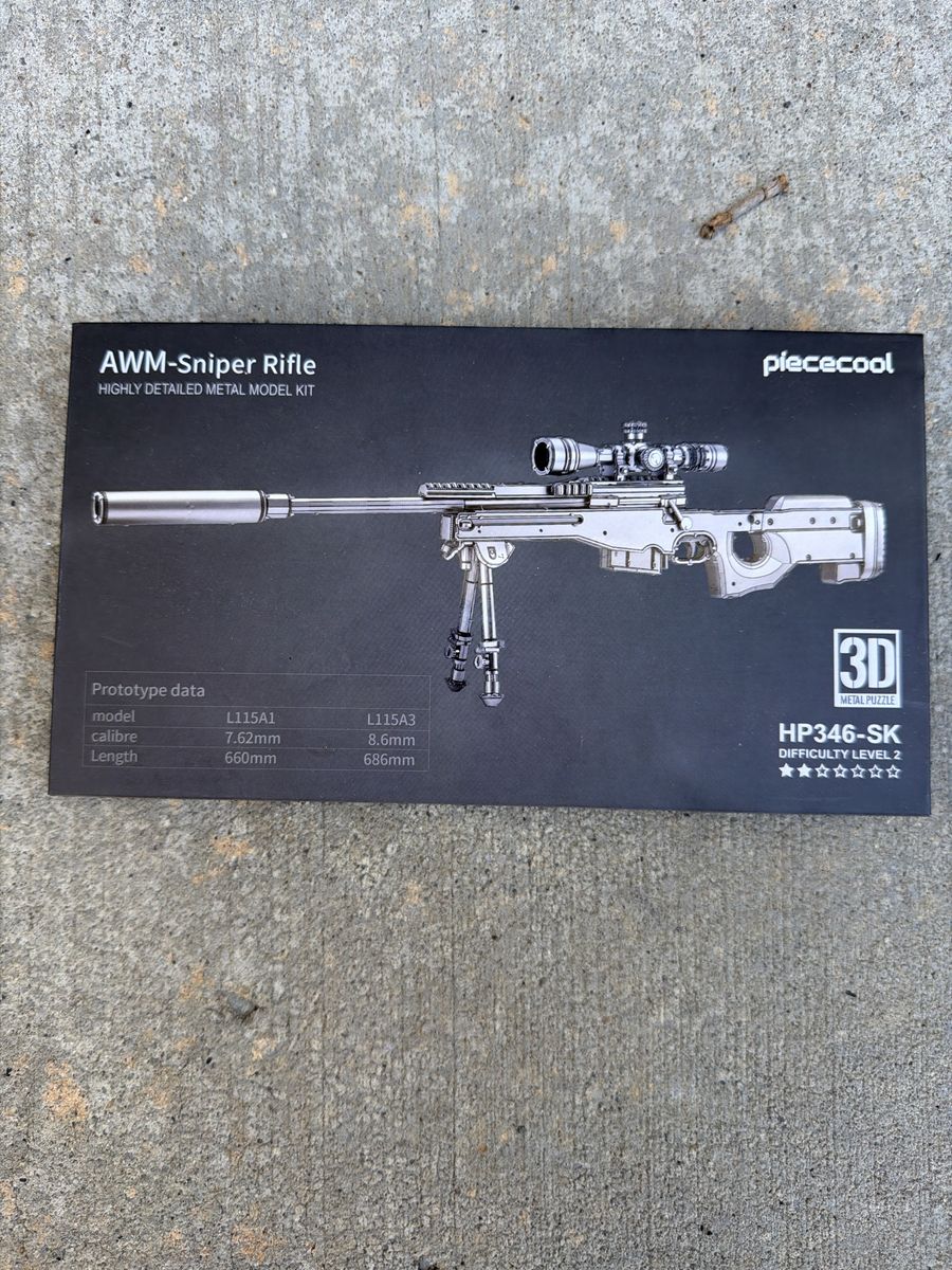 Piececool AWM Sniper Rifle 3D Metal Model Kit HP346-SK