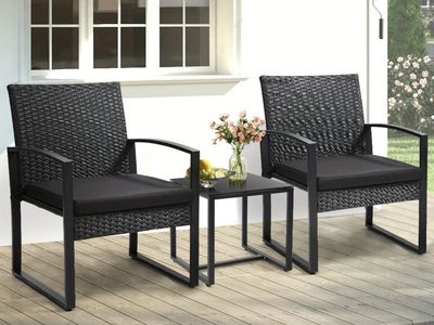 New Outdoor Patio Set — 2 Chairs + Coffee Table
