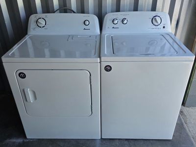 Beautiful Amana washer & electric dryer set free curbside delivery is available in the slc area