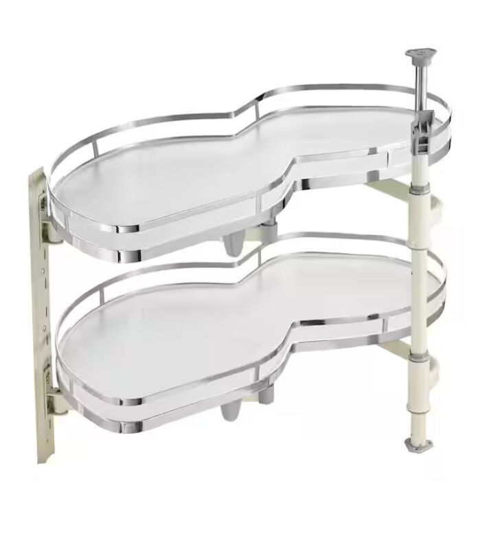 VEVOR Swing Left Blind Corner Cabinet Pull Out for 36 in. Cabinet 2 Tier Swing Tray Soft Close Cloud Blind Kitchen Cabinet