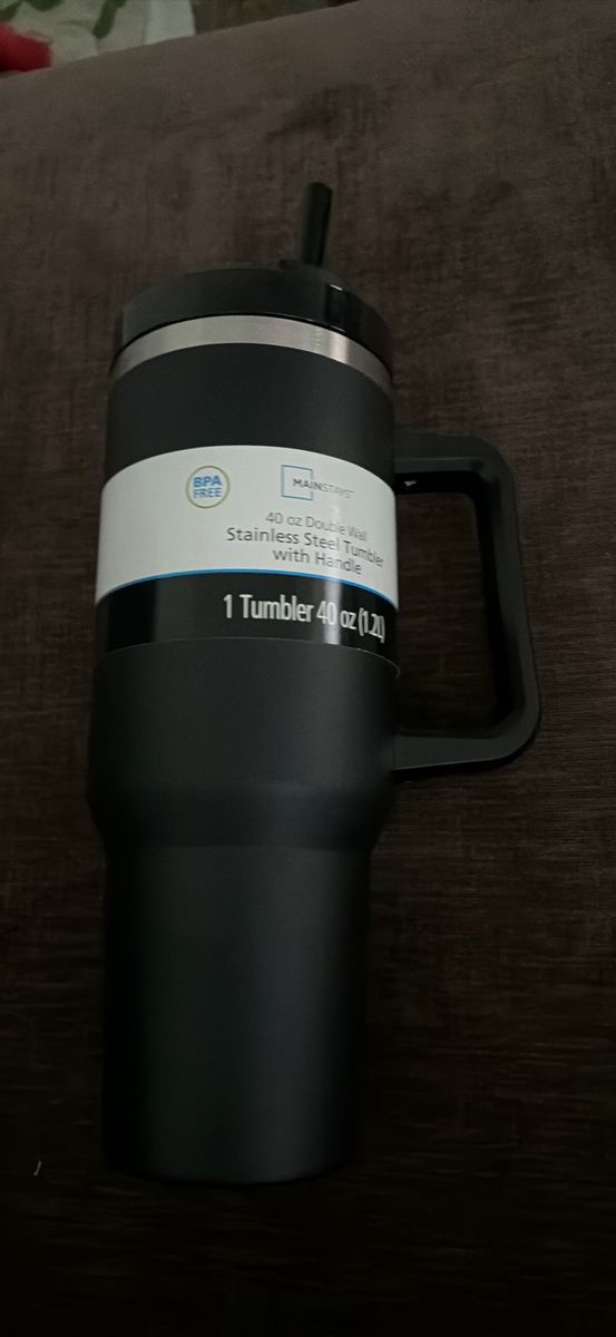 mainstays 40 oz double wall stainless steel tumbler with handle