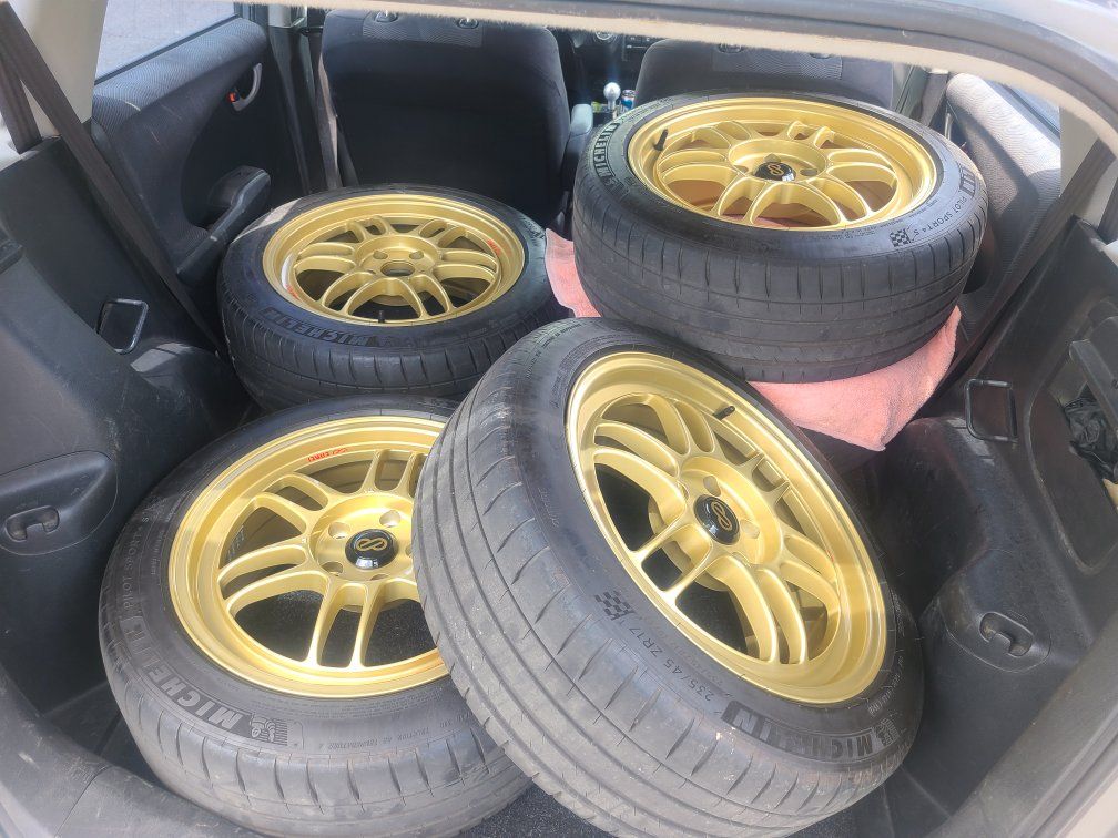 17x9 5x114.3 Enkei RPF1 & Michelin pilot sport tires