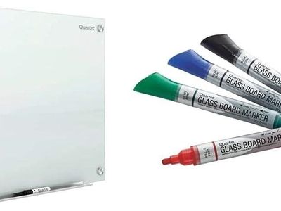 Quartet Glass Dry-Erase Whiteboard with Markers and Mounting Hardware