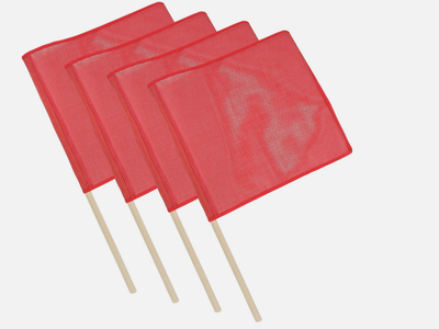 (4 Pack) Vinyl Mesh Flag w/ Dowel DOT Red OverSize Flatbed Trailer