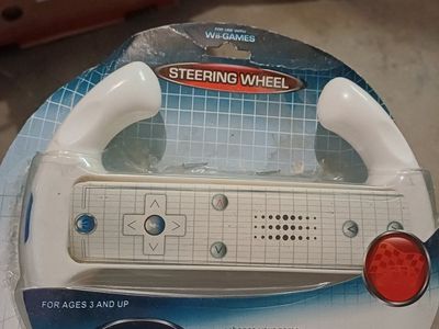 Nintendo Wii Steering Wheel Remote Accessory - White