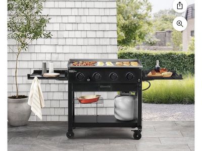 Member's Mark 4-Burner Propane Gas Griddle w/ Cover - Outdoor Cooking Station