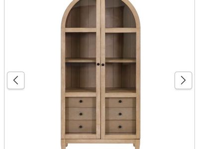 White oak arch cabinet