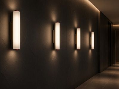 Set of 4 Eureka "Moonrise" Modern LED Sconces / Vanity Lights