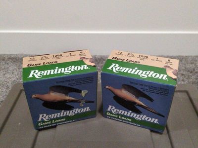 2 Boxes Remington Game Loads 12 Gauge 2-3/4 In 1 oz #8 Shot Shotgun Shell Boxes