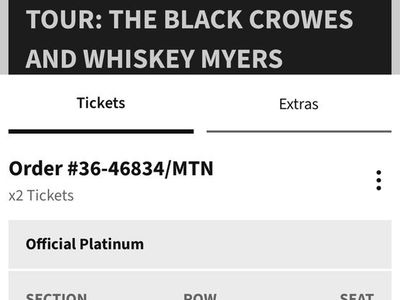 Black Crowes Whiskey Meyers Tickets front and center 2nd row