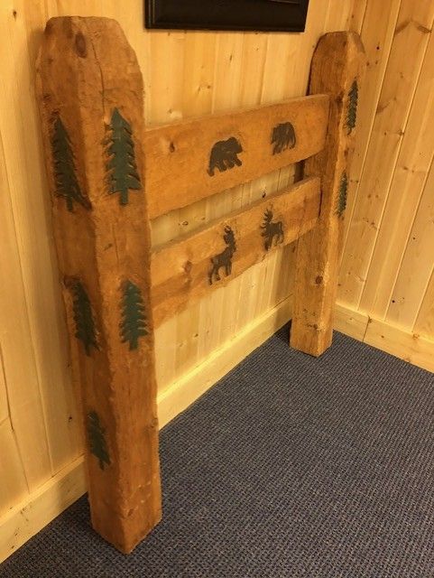 2 Mountain cabin solid wood twin headboards