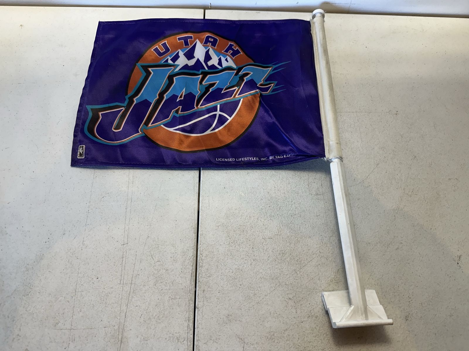 Vintage Utah Jazz Car Window Flag