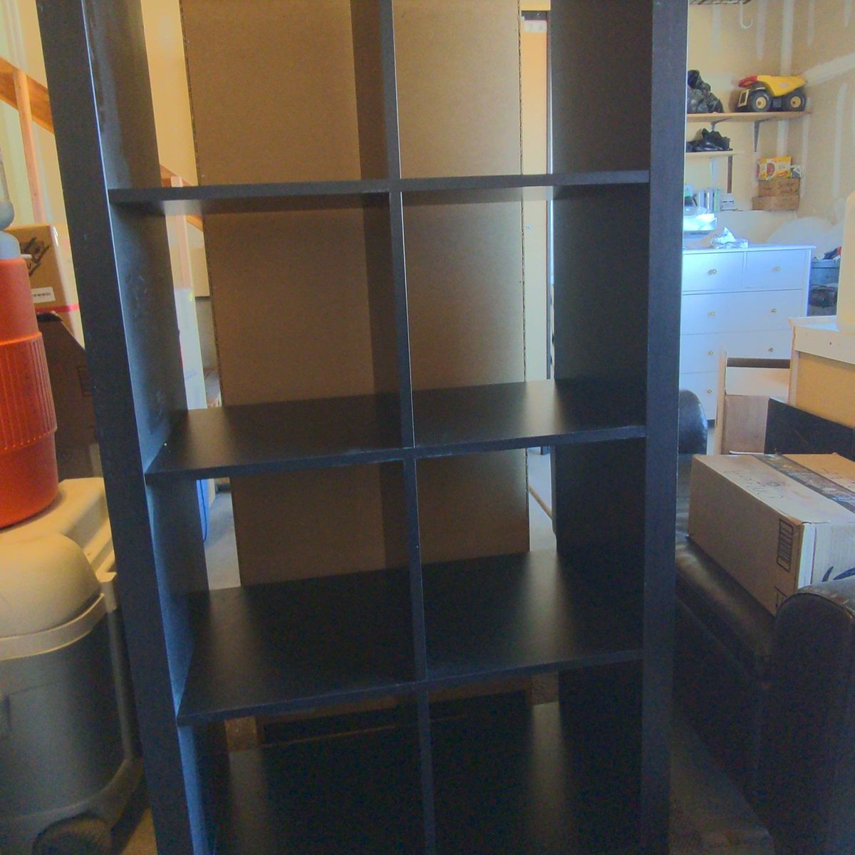 IKEA kallax black brown shelf unit