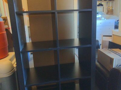 IKEA kallax black brown shelf unit