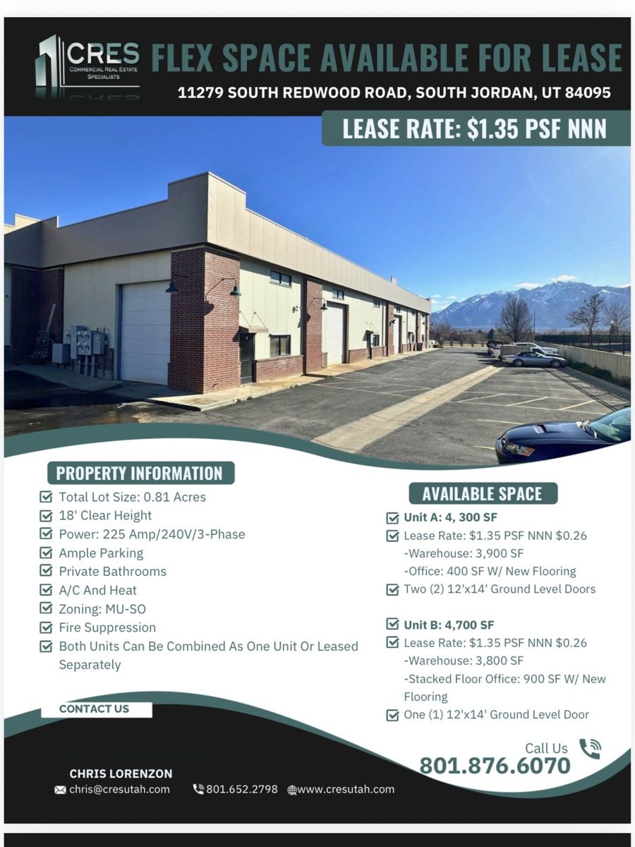 FLEX SPACE AVAILABLE FOR LEASE