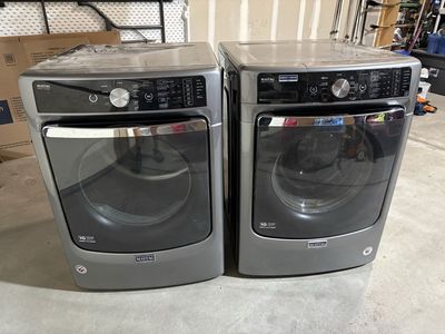 Maytag Front Load Washer & Dryer Set - Grey, Electric