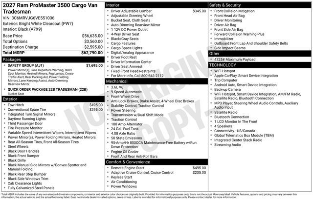 2027 Ram ProMaster 