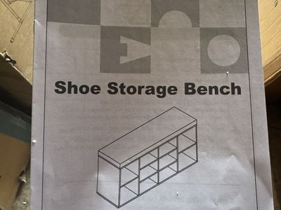 TJYGO Shoe Storage Bench with 10 Cubbies & Padded Seat - Black, 41" - New in Box