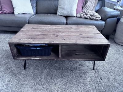 Rustic Wood & Iron Coffee Table