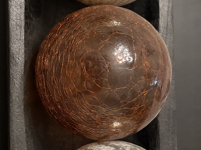 Glass Globes in Black Wood Tray