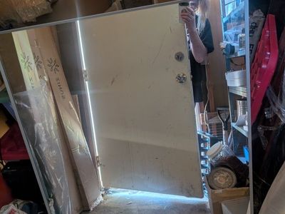 Large Full-Length Wall Mirror with Rounded Edges - Silver/Grey Frame