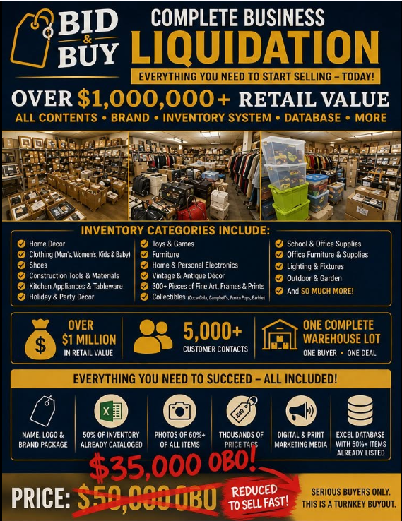 MASSIVE BUSINESS LIQUIDATION — Thousands of Items!