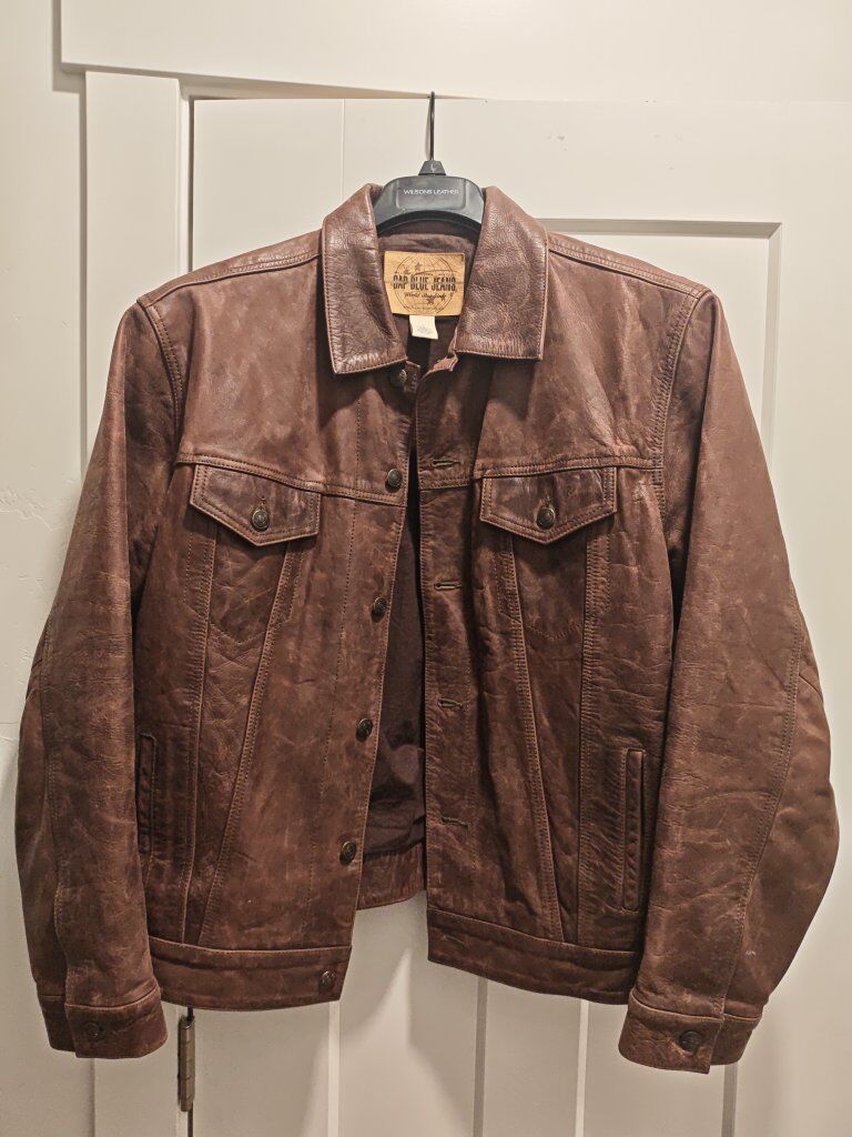 GAP BLUE JEANS Leather Jacket size L