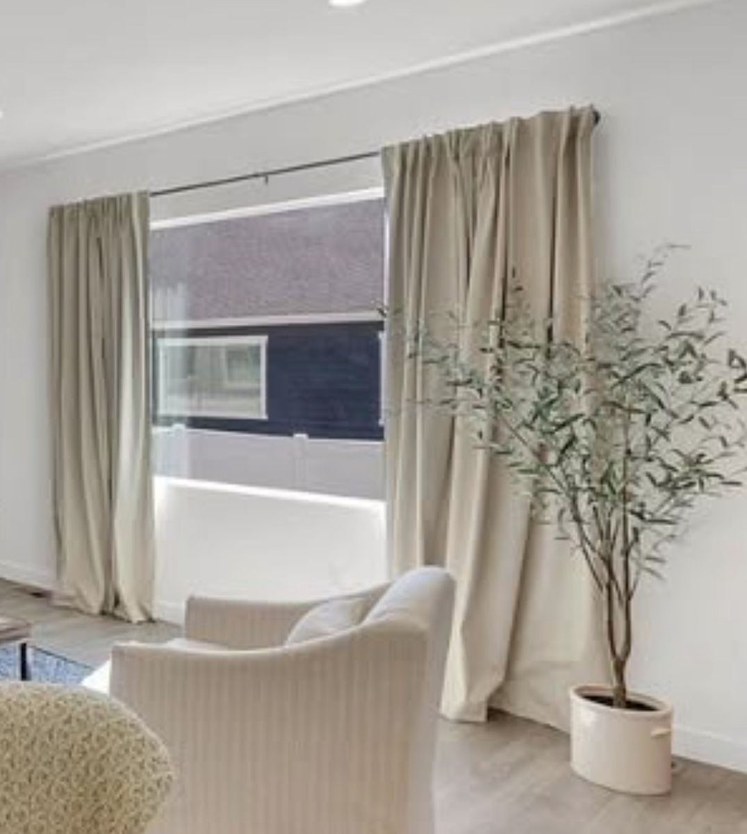 Beige blackout curtains