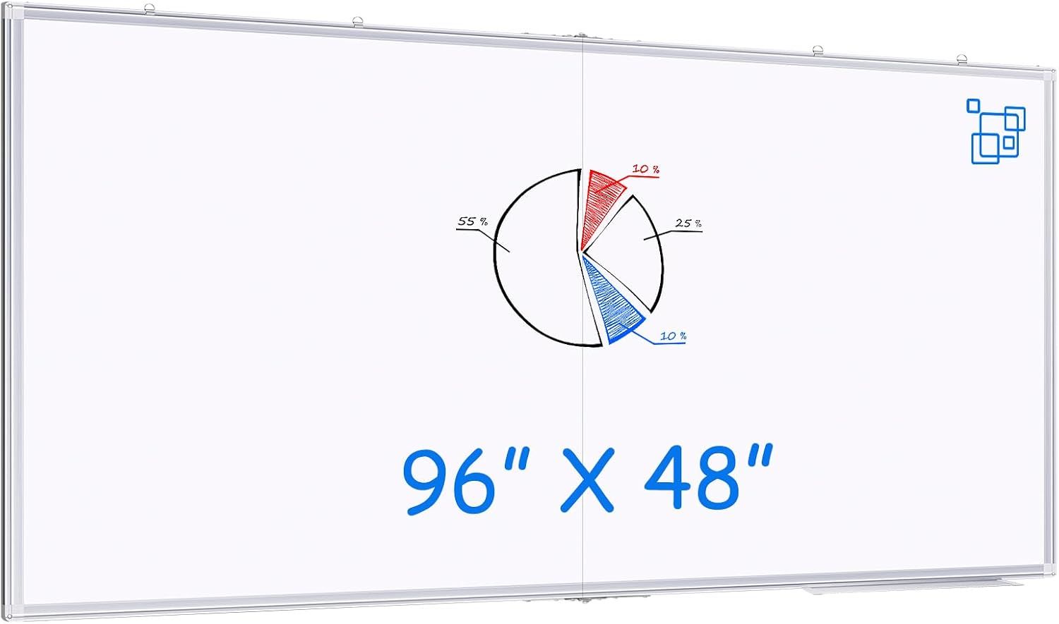 Maxtek Magnetic Dry Erase Board 96 x 48 inches, Large White Board for Wall